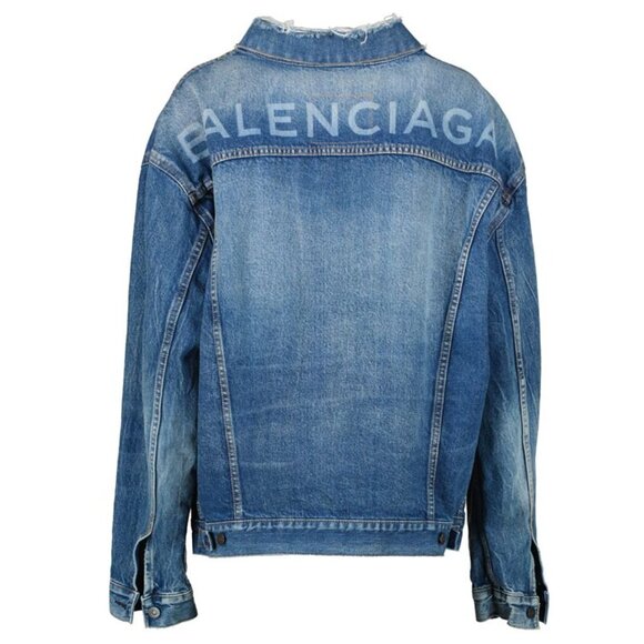 Balenciaga Oversized Logo Denim Jacket – Blue – Authentic - Picture 3 of 3